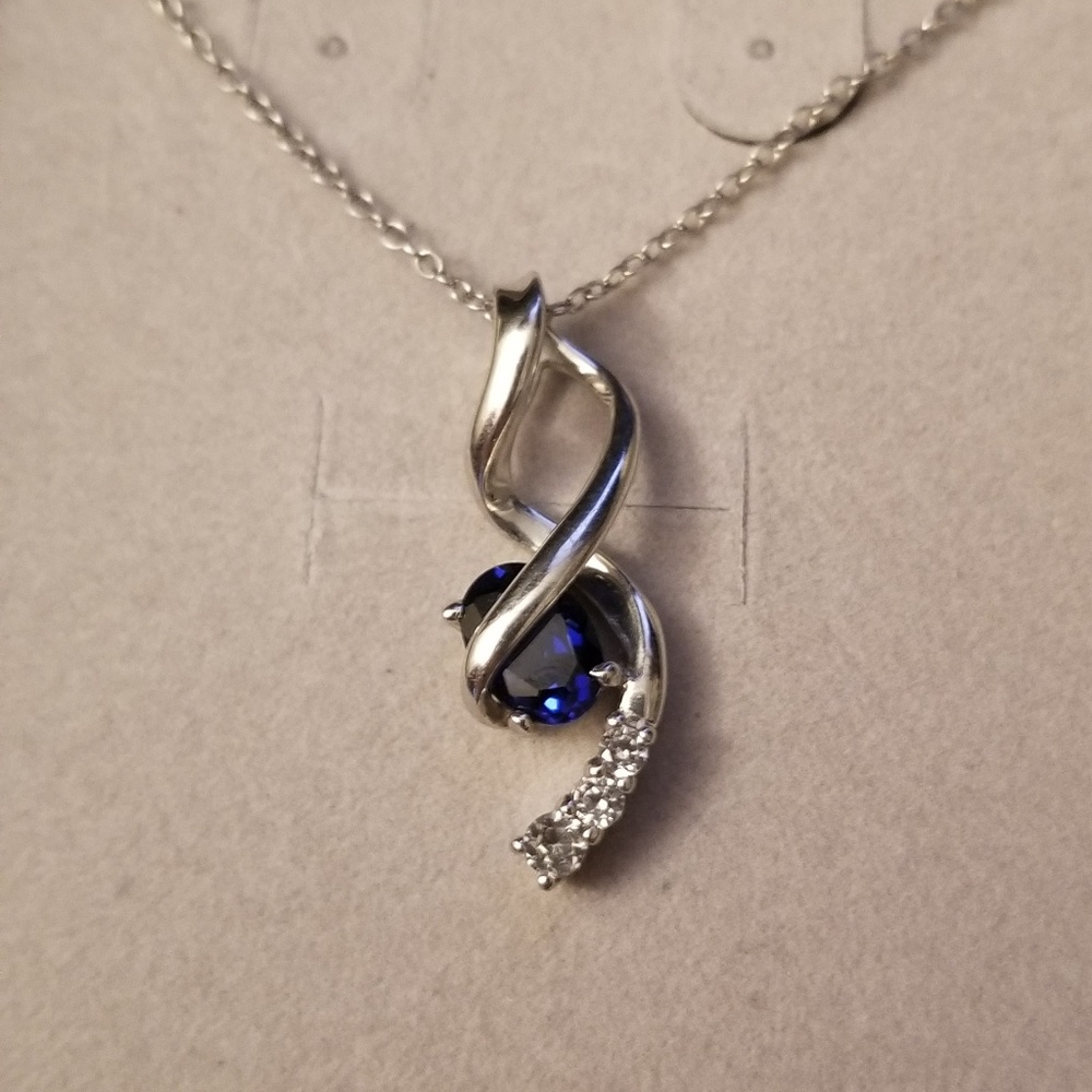 Blue and silver pendant
